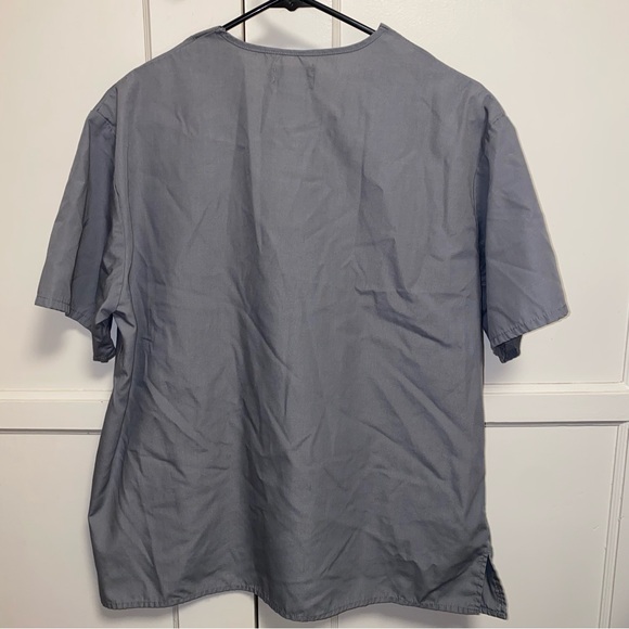 Natural Uniforms Gray Medium Solid V-Neck Scrub Set Medical Scrub Tops Pants - Picture 4 of 16